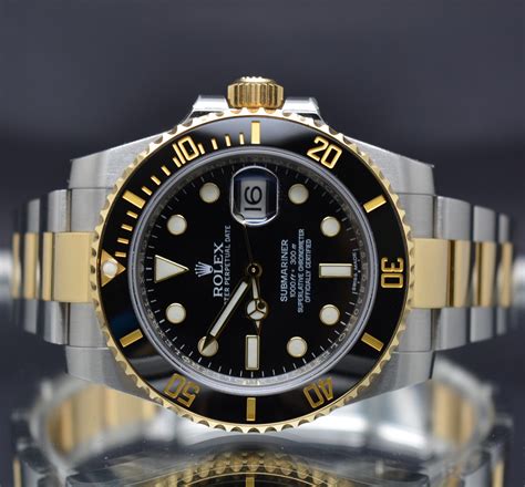 rolex submariner two tone black ceramic|rolex submariner for sale.